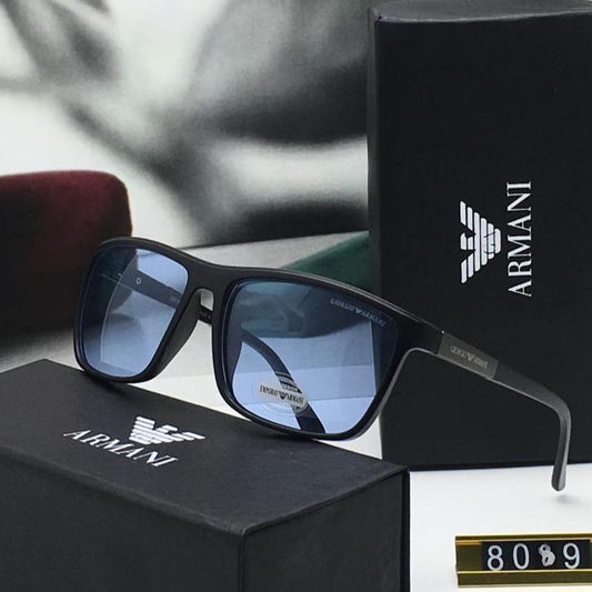 Armani Branded Blue Color Glass Men's Sunglass For Man Arm-102 Black Frame Gift Sunglass ARM-102