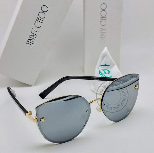 Jimmy Choo Branded Mirror Glass Men's Women's Sunglass For Man Woman or Girl JC-220 Black Stick Frame Gift Sunglass