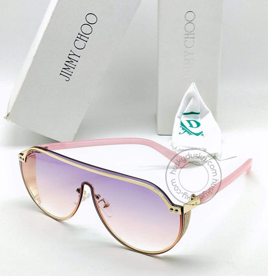 Jimmy Choo Branded Multi Color Double Shade Purple&Pink Glass Women's Sunglass For Woman or Girl JC-321 Pink Stick Frame Gift Sunglass