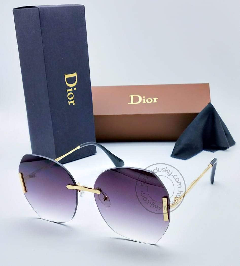 New Dior Design Double Shade Purple Round Men's Sunglass For Man Woman or Girls DR-98 Gold Stick Women's Gift Sunglass