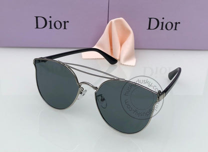 New Dior Grey Black Color Glass Women's Sunglass for Woman or Girl DR-353 Black Stick Frame Gift Sunglass