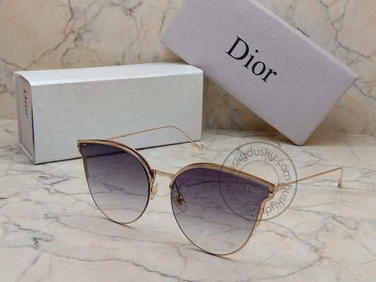 Dior Design Double Shade Purple Men's Women's Sunglass For Man Woman or Girls DR-46 Gold Stick&Frame Gift Sunglass