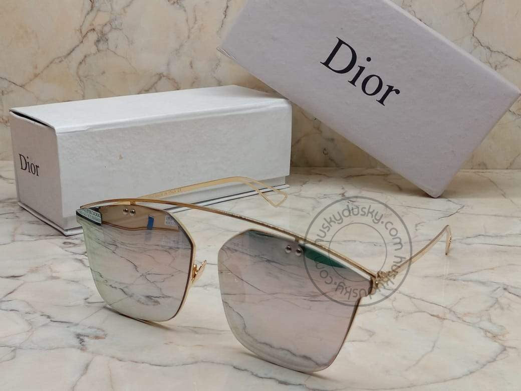 Dior Design Mirror Glass Men's Women's Sunglass For Man Woman or Girls DR-50 Gold Stick&Frame Gift Sunglass