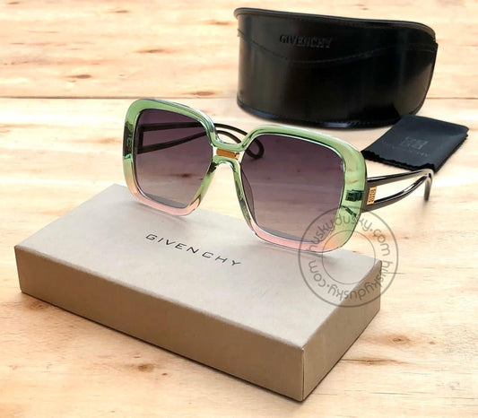 Givenchy Branded Multi Color Glass Women's Square Sunglass for Woman or Girl GY-180 Desingn Stick Frame Gift Sunglass