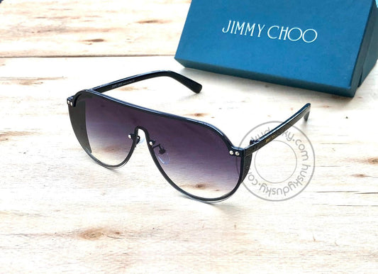 Jimmy Choo Branded Purple shade Color Glass Men's Women's Sunglass For Man Woman or Girl JC-301 Black Stick Frame Gift Sunglass