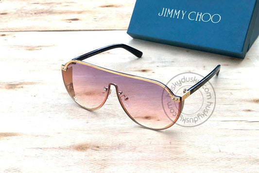 Jimmy Choo Branded Multi Color Purple&Red Color Glass Men's Women's Sunglass For Man Woman or Girl JC-303 Gold&Black Stick Frame Gift Sunglass