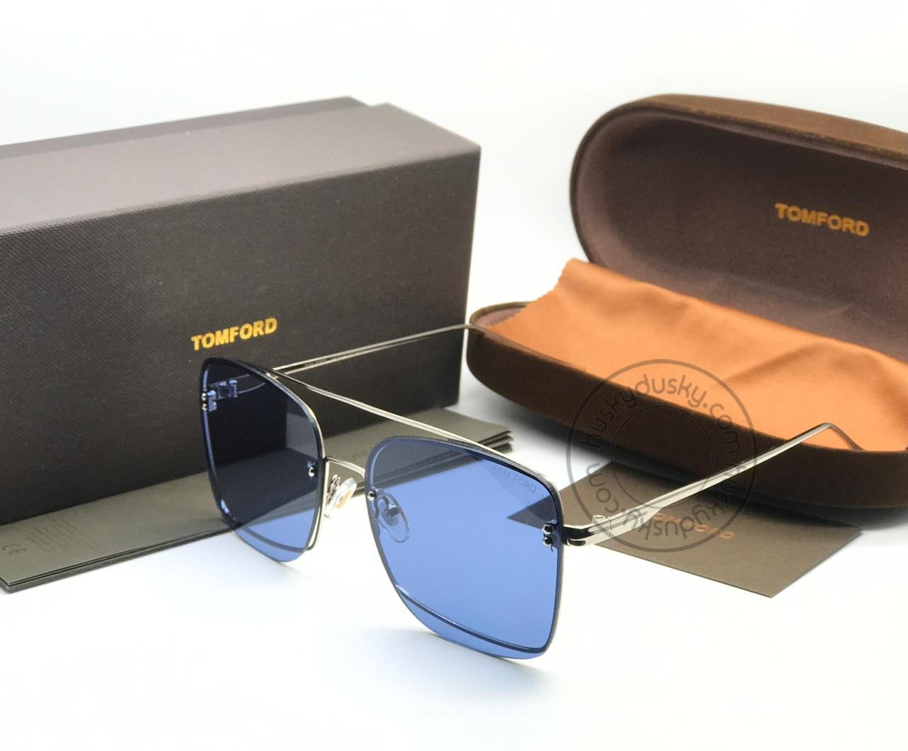 Tom Ford Latest Design Blue Color Glass Men's Women's For Man Woman or Girl TF-401 Silver Frame Sunglass