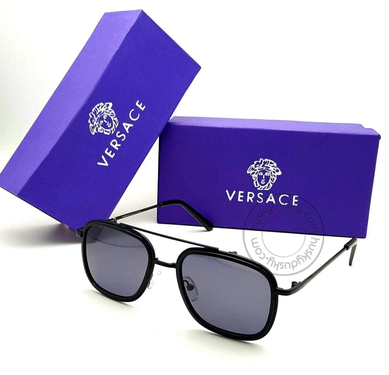 Versace Branded Black Glass Men's Sunglass For Man VER-25624 Black Frame Gift Sunglass