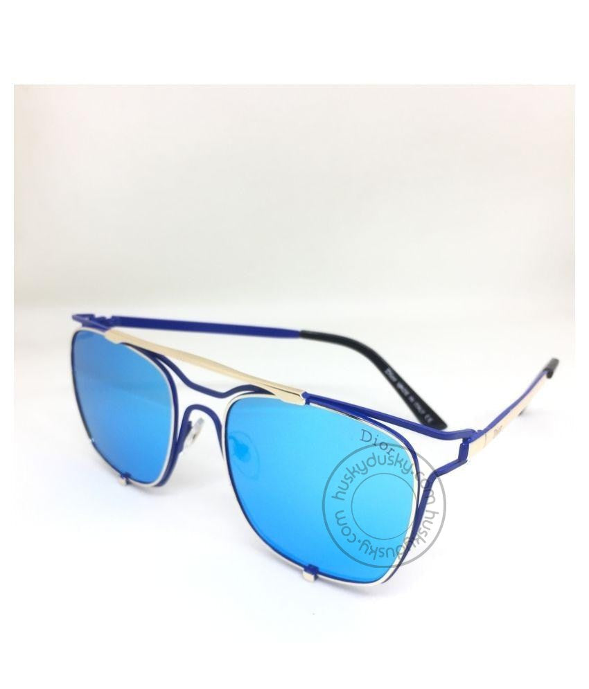 Dior Blue Aviator Color Glass Men's Sunglass For Man DR-308 Blue Stick Frame Gift Sunglass