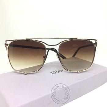 Dior Double Multi Color Aviator Rectangle Color Glass Men's Sunglass For Man Golden Stick Frame Gift Sunglass DIO-R667