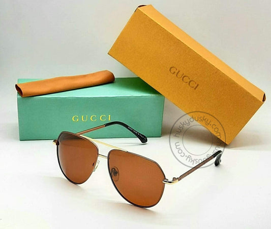 Gucci Branded Brown Color Design Glass Men's Sunglass for Man GU-994 Brown & Black Stick Gift Sunglass