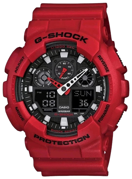 Casio G-Shock Analog-Digital Watch Latest Model With Amazing Features Red Belt And Black Digital Dial BTGA-100B-4A