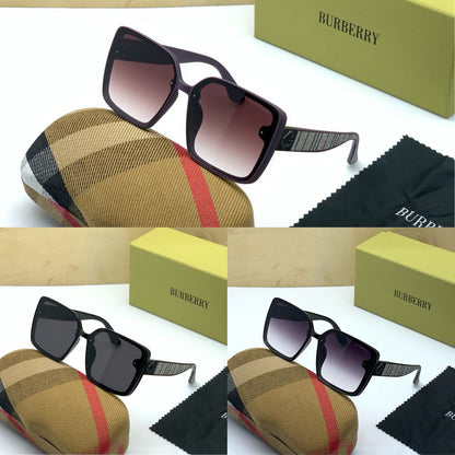 Branded Black Glass Men's And Women's Or Girls Sunglass BB-32 Square Black Bold Frame With Bold Stick Sunglass- Best Sun Protection Sunglasses