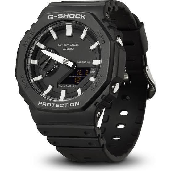 Casio G-Shock Analog Digital Black Color Belt Men's Watch For Man With Black Dial Gift Watch GA-2100-1ADR