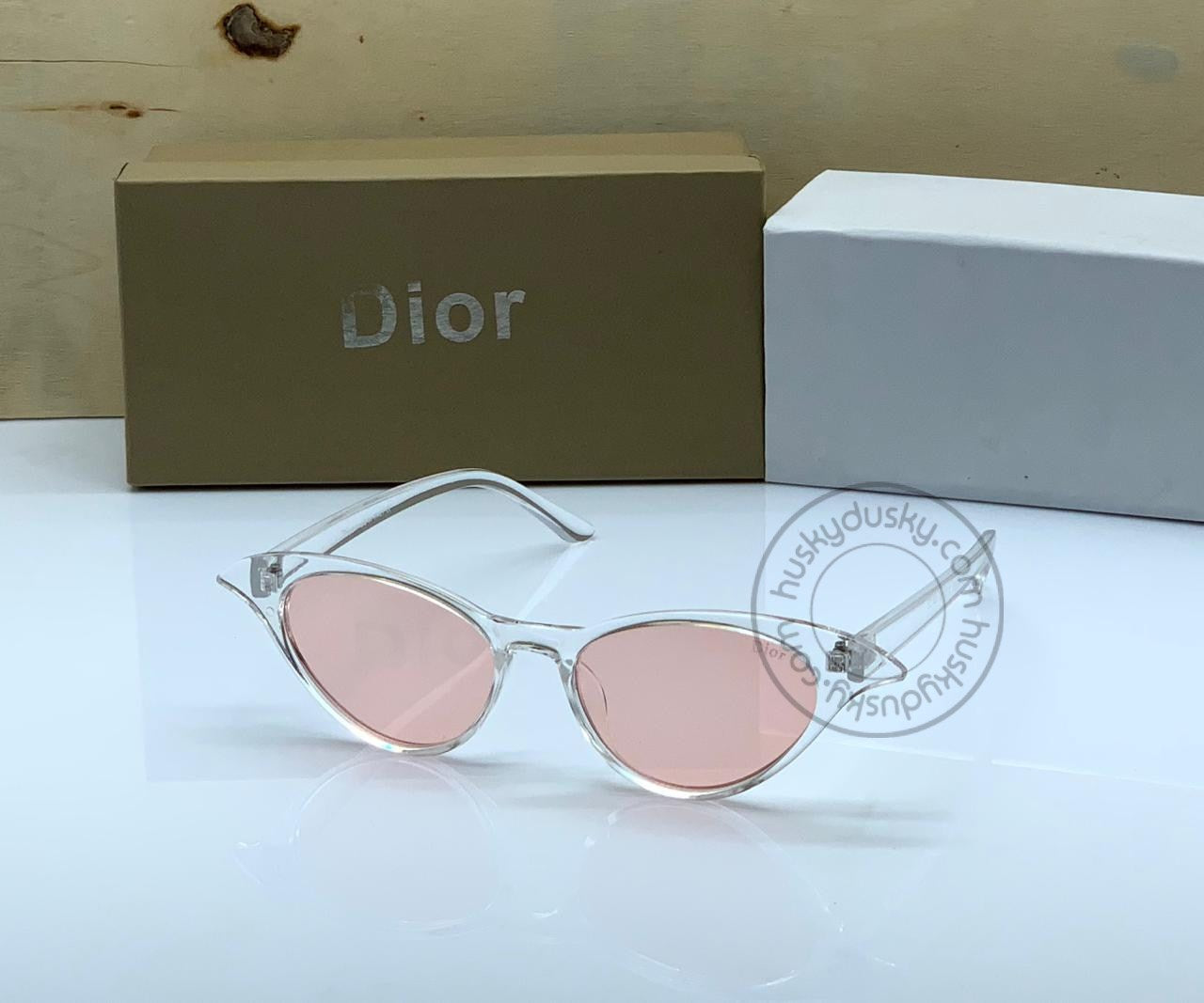 Dior Pink Glass Women's Sunglass for Woman or Girl DR-789 transparent Frame Gift Sunglass