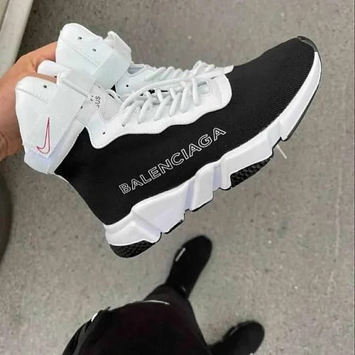 Nike Air Balenciaga High Top White Black Shoe - Balenciaga-Speed-Trainer-021