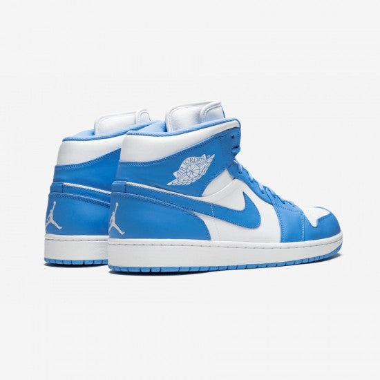 Air Jordan 1 Mid University Blue-White Basketball Shoes