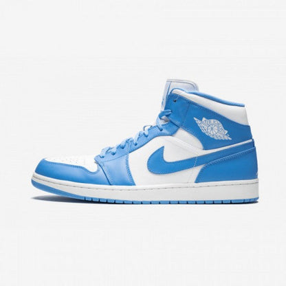 Air Jordan 1 Mid University Blue-White Basketball Shoes