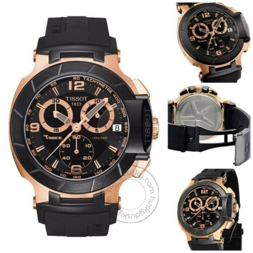 Tissot 1853 Chronograph Black Silicon T0484172705706 Men's Watch for Man Multi Color Dial Date Gift Watch TS-0484