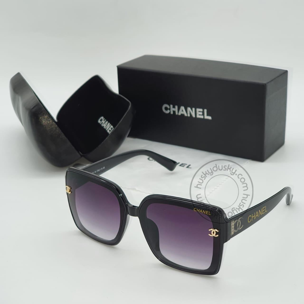 Chanel Purple Shade Glass Women's Sunglass for Woman or Girl CHA-20 Black Frame Gift Sunglass