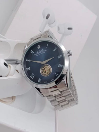 Rolex Analog Milgauss Watch- Blue Color Dial Stainless Steel With Silver Color Watch For Men's -Best For Stylist Look- RLX-902