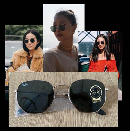 Ray ban Brand New stylish Balck Lens With Silver Frame Sunglass For Men's And Women's Sunglass Heavy Quality Black Color RB-8521