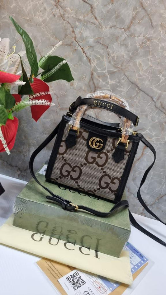 GC Trending Diana jumbo GG small tote bag With GG log bag Brown Color Canvas leather Bag For Women's Or Girls Bag GC-3463-WBG