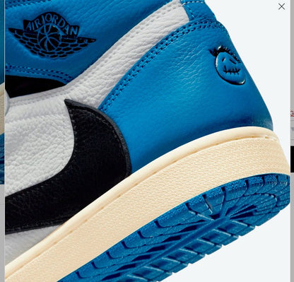 Fragment Design x Travis Scott x Air Jordan 1 Retro High OG SP Sail Black Military Blue DH3227-105