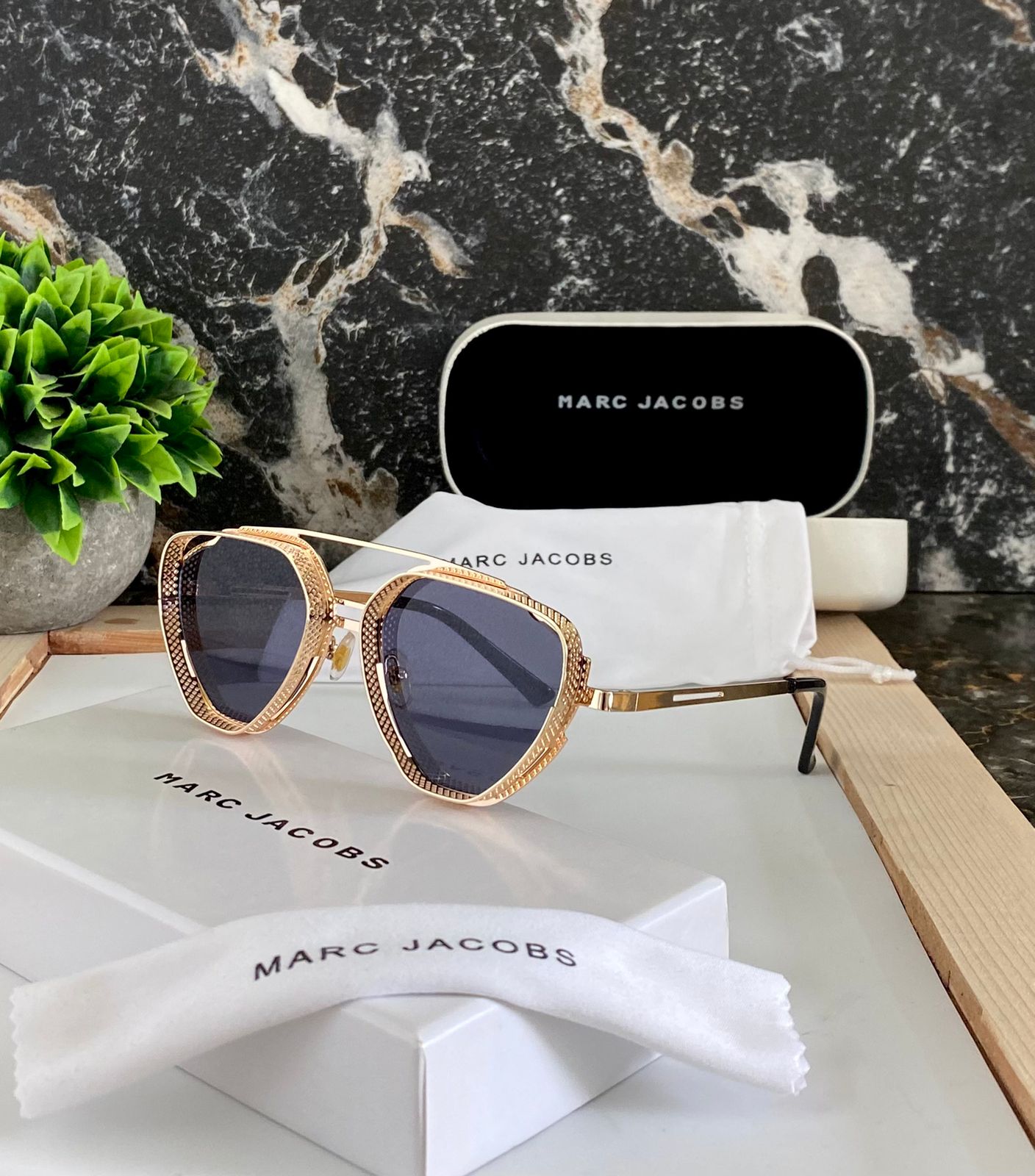 Marc Jacobs Unique Steampunk Lens Retro Metal Frame Sunglasses UV 400 protection Anti Eyestrain High Quality Sunglass For Men's And Women's-MJ-UV-400