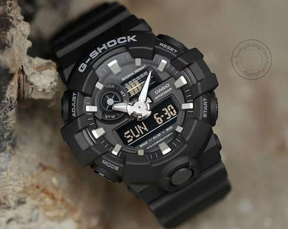 Casio G-Shock Analog Digital Black Belt Men's Watch For Man GA-700-1BDR (G715) Multi Color Dial Day And Date Gift Watch