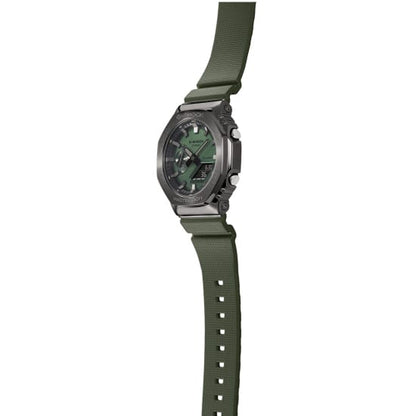 Casio G-Shock Analog Digital Dark Green Belt With Metal Case Men's Watch For Man GM-2100B-3AER Dark Green Color Dial Day And Date Gift Watch