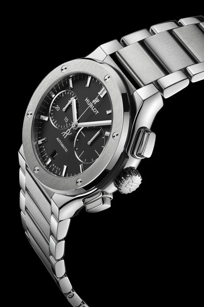 Hublot Big Bang Classic CHRONOGRAPH TITANIUM Bracelet Strap Watch 45mm Round Big Bang 5, Formal Watch For Men's HB-W-06
