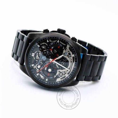 Tag Heuer CR7 Diagno Black Chronograph Multi Dial stainless Steel Mens TAG-Heuer BB-01 Watch for Man - Gift