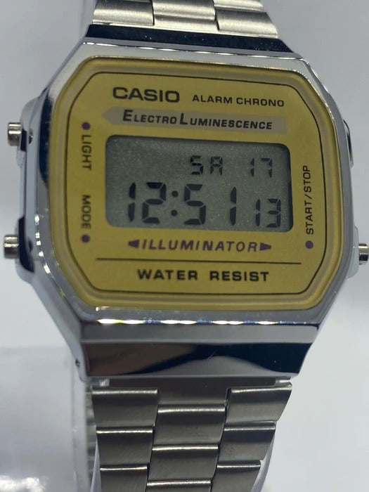 Casio Classic Digital Watch New Era VT-A169W Gold Dial And Stainless Steel Strap Watch Design Unisex Retro Vintage Melbourn Best digital Gift Ever