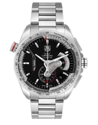 Tagheuer GRAND CARRERA Black Chronograph and Stainless Steel Strap Dated Watch For Men's -TAG-TH-1117_Men's Wristwatch