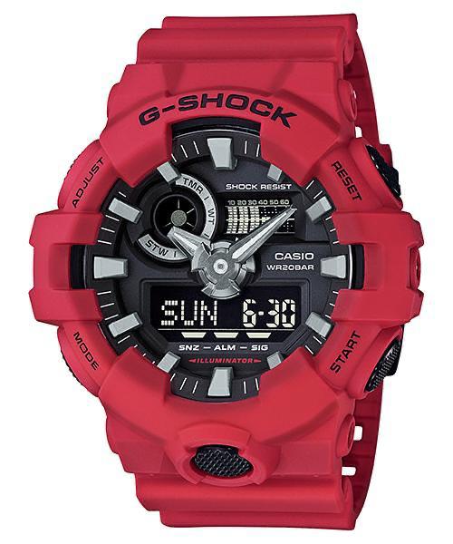 Casio G-Shock Analog Digital Red Belt Men's Watch For Man With Black Dial Gift Watch G716