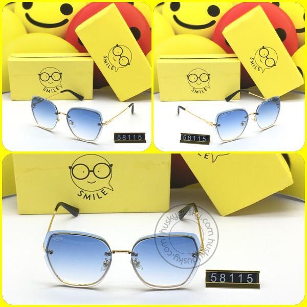 Smile Blue Shade Glass Man's Women's Sunglass for Man Woman or Girl SM-BC-88 Black Golden Frame Gift Sunglass