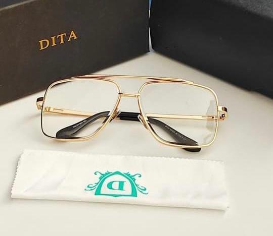 Dita Transparent Glass Man's Women's Sunglass DT-2749 Golden Stick Golden Frame Gift Sunglass