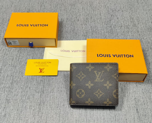 LV Leather Heavy quality Brown Color latest full printed design Fancy look wallet for men's LV-W-586