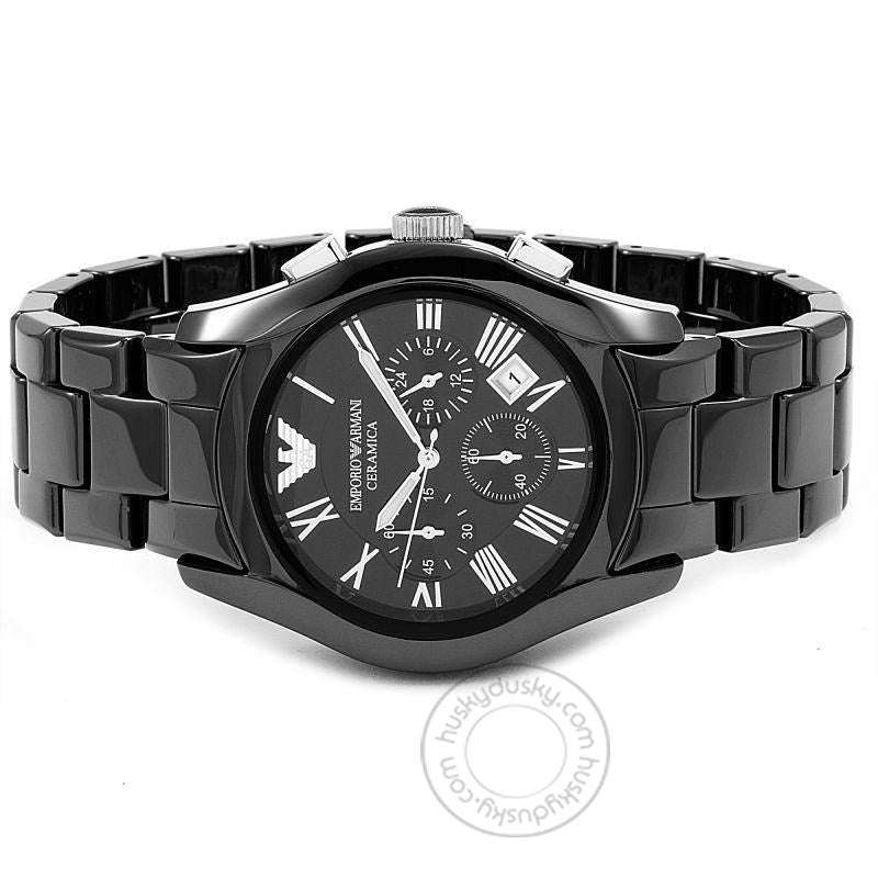 Emporio Armani Chronograph Black Silver Dial Men's Watch For Man AR1400 Date Gift Watch