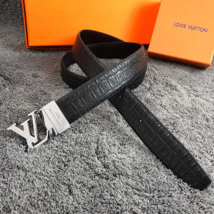 Louis Vuitton Black Checks LV Belt for Men or Women LV-2278