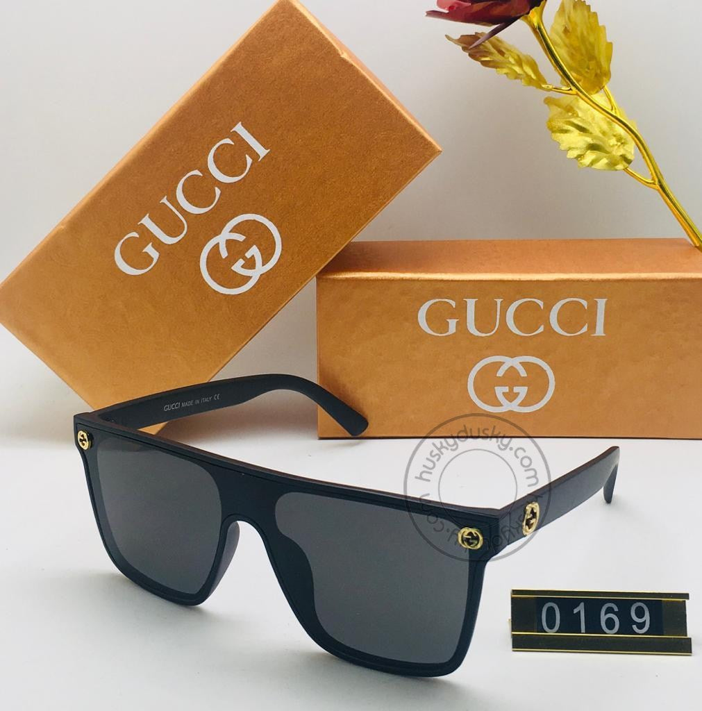 Gucci Branded Black Color Glass Men's Women's Sunglass for Man Woman or Girl GU-139 Black Stick Gift Sunglass