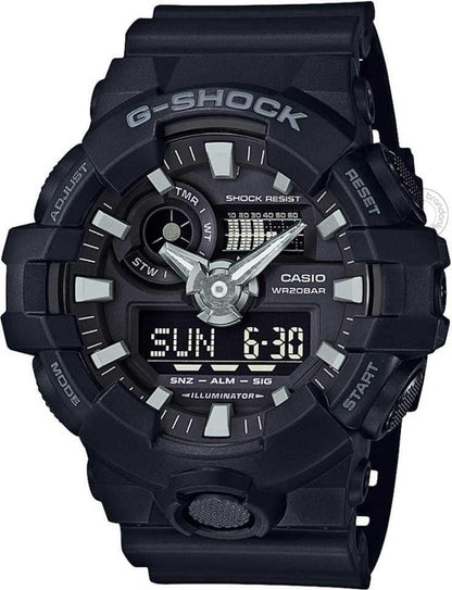 Casio G-Shock Analog Digital Grey Belt Men's Watch For Man G738 G-Shock ( GA-710-1ADR ) Grey Color Dial Day And Date Gift Watch
