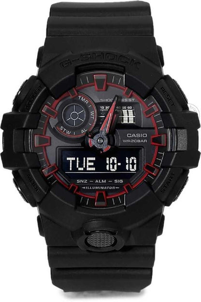 Casio G-Shock Analog Digital Black & Red Belt Men's Watch For Man G763 G-Shock ( GA-700SE-1A4DR ) Multi Color Dial Day And Date Gift Watch Shock