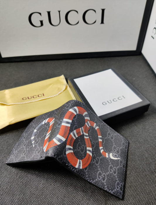 Gucci Leather Heavy Quality Snake printed Latest Design fancy look wallet For Man GU-713