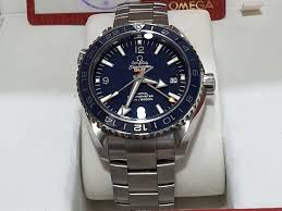 Omega Semester GMT Silver Stainless Steel Strap Watch For Men With Blue Dated Men's Gift Watch Seamaster GMT