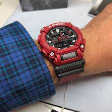 Casio G-Shock Digital Analog Red Belt Watch For Men's GA-900-4A Black & Red Color Dial Day And Date Stylist Gift Watch GA-900-4A