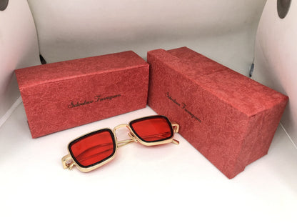Louis Vuitton Kabir Singh Branded Red Len's Sunglass For eyewear Men's Women's Or Girl's Sunglass With Red Golden Trending sunglass LV-1408- Unisex Sunglass