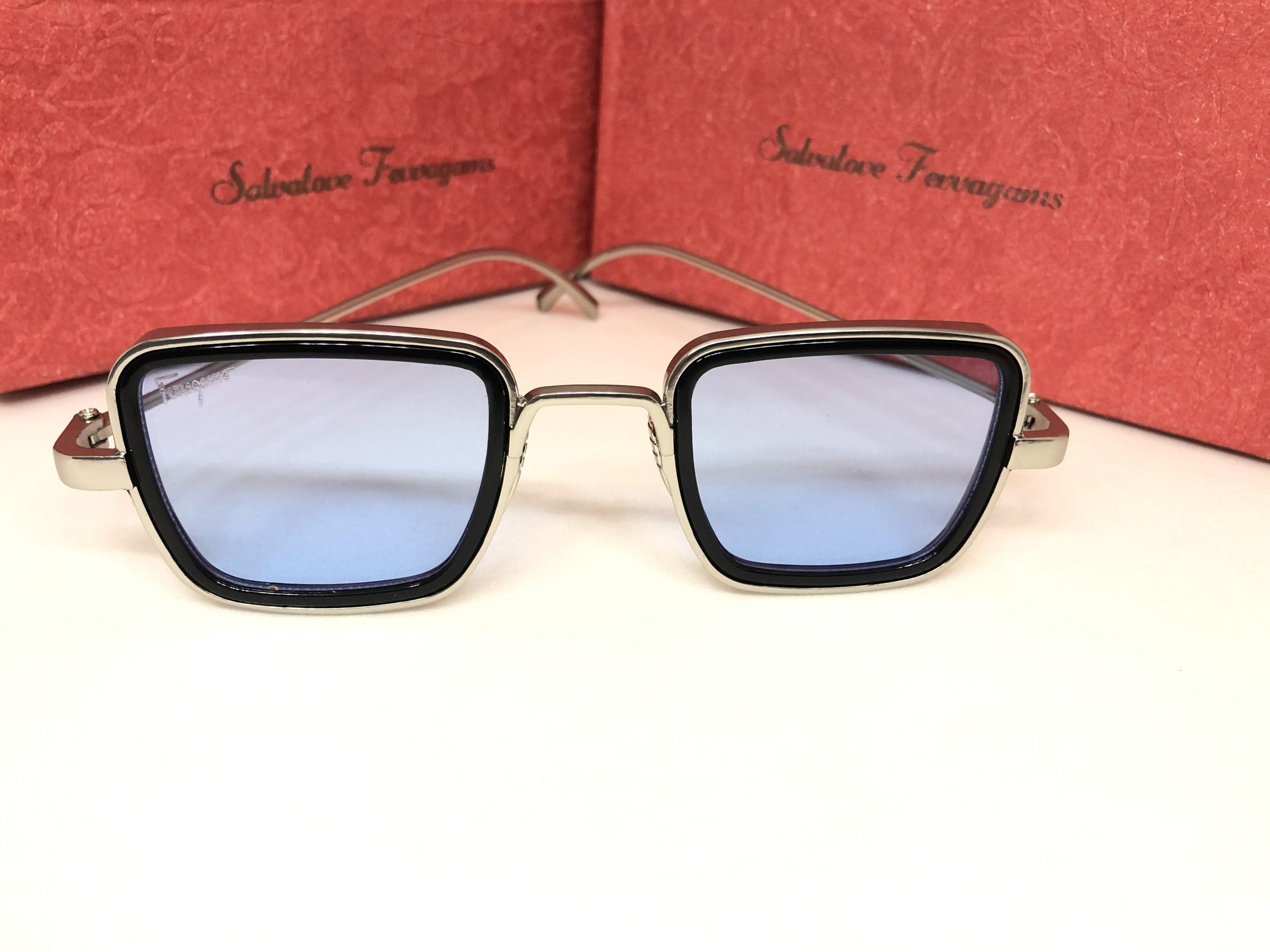 Salvatore Ferragamo Kabir Singh Sky Blue Transparent Shaded transparen Stylebrewed