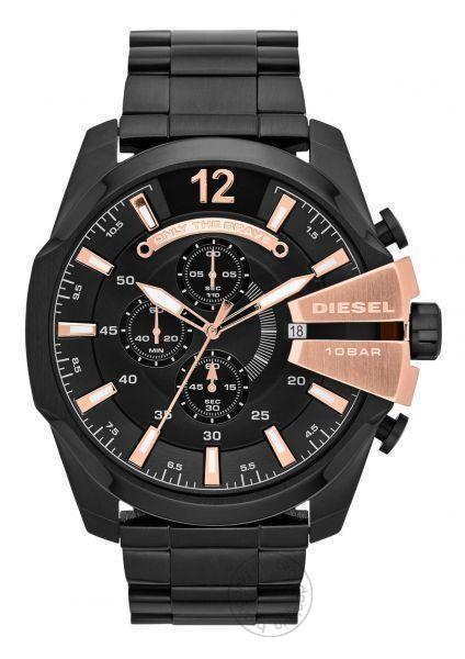 Diesel Mega Chief Chronograph Black Dial Stainless Steel Men's Watch For Man Dz4309 Gift